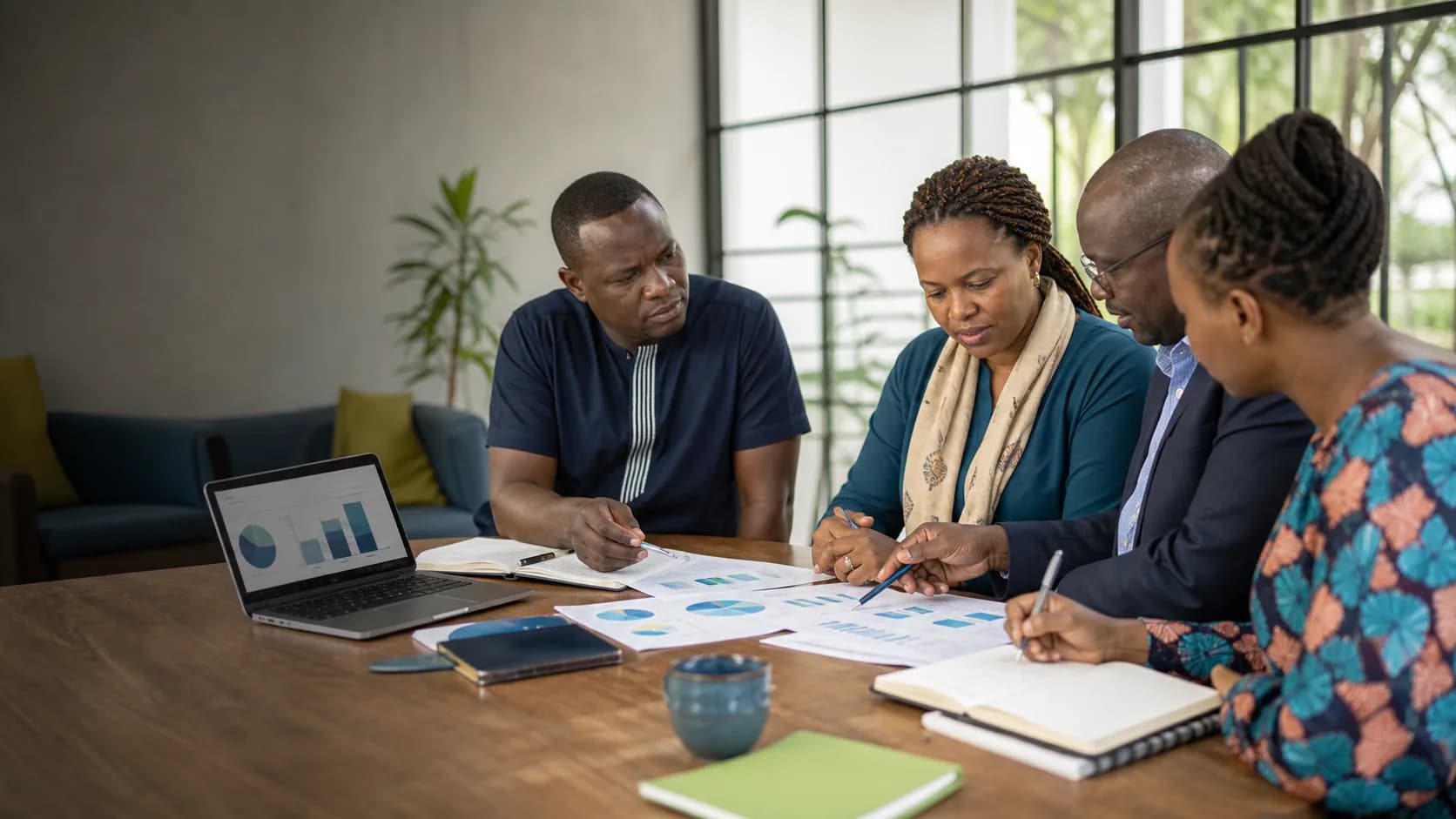 Church and ministry leaders reviewing survey findings and technology plans together