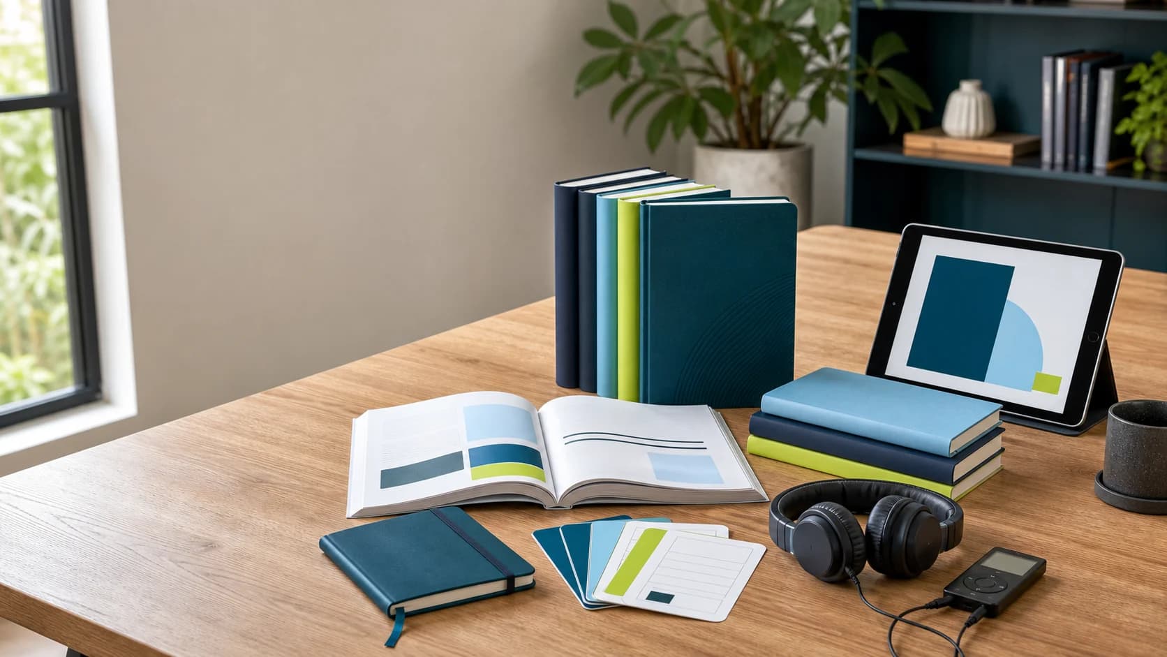 Ministry books, study resources, audio tools, and creative materials arranged for review